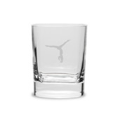 Gymnast Handstand 11.75 oz. Deep Etched Double Old Fashioned Glass