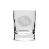 Moose Oval 11.75 oz. Deep Etched Double Old Fashioned Glass