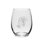 Football Player Swing 15 oz. Deep Etched Stemless Wine Glass