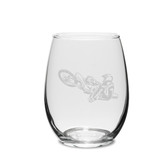 Motocross Swing 15 oz. Deep Etched Stemless Wine Glass