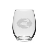 Duck Oval Swing 15 oz. Deep Etched Stemless Wine Glass
