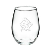 Baseball Player Swing 21 oz. Deep Etched Stemless Wine Glass