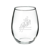 Horse Jumper 21 oz. Deep Etched Stemless Wine Glass