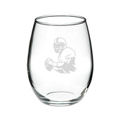 Quarterback 21 oz. Deep Etched Stemless Wine Glass