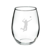 Volleyball Player 21 oz. Deep Etched Stemless Wine Glass