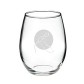 Microphone Hand 21 oz. Deep Etched Stemless Wine Glass