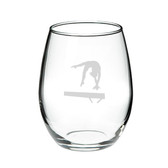 Gymnast Balance Beam 21 oz. Deep Etched Stemless Wine Glass