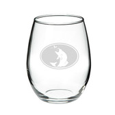 Fly-fish 21 oz. Deep Etched Stemless Wine Glass
