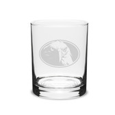 Eagle Oval 14 oz. Deep Etched Double Old Fashion Glass