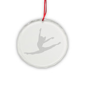 Gymnast Split Round Crystal Deep Etched Ornament