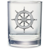 Ship Wheel Double Old Fashioned Glass Set of 2