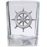 Ship Wheel Square Shot Glass Set of 2