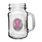 Pink Ribbon Mason Jar Mug
