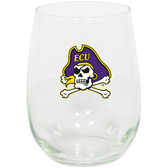 East Carolina Pirates 15oz Decorated Stemless Wine Glass