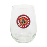 Louisiana Lafayette Ragin Cajuns 15oz Decorated Stemless Wine Glass