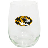 Missouri Tigers 15oz Decorated Stemless Wine Glass