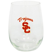 USC Trojans 15oz Decorated Stemless Wine Glass