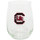 South Carolina Gamecocks 15oz Decorated Stemless Wine Glass