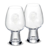 Eagles Head Deep Etched  18.25 Luigi Bormioli IPA Glass - Set of 2