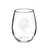 Eagles Head Deep Etched  21 oz Stemless Red Wine Glass