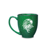 Eagles Head Deep Etched  15 oz Green Bistro Mug