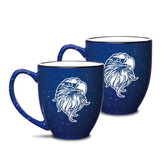 Eagles Head Deep Etched  15 oz Cobalt Bistro Mug - Set of 2