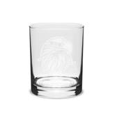 Eagles Head Deep Etched  14 oz Classic Double Old Fashion Glass