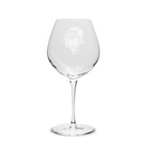 Eagles Head Deep Etched  Luigi Bormioli 22 oz Titanium Robusto Wine Glass