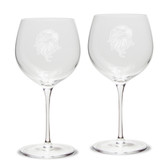 Eagles Head Deep Etched  Luigi Bormioli 18 oz Titanium Red Wine Glass - Set of 2