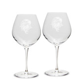 Eagles Head Deep Etched  Luigi Bormioli 22 oz Titanium Robusto Wine Glass - Set of 2