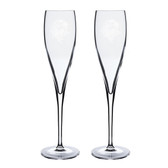 Eagles Head Deep Etched  Luigi Bormioli 6 oz Titanium Toast Glass - Set of 2