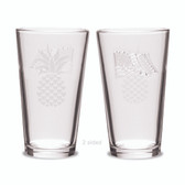 Pineapple 16 oz Crystal American Flag Glass