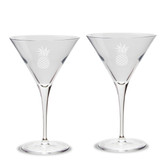Pineapple Luigi Bormioli 10 oz Titanium Martini Glass - Set of 2