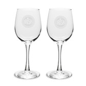 Irish Celtic Logo Deep Etched 12 oz Classic White Wine Glass - Set of 2