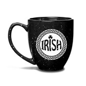 Irish Celtic Logo Deep Etched 15 oz Black Bistro Mug