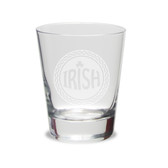 Irish Celtic Logo Deep Etched Luigi Bormioli 13.5 oz Titanium Tapered Rocks Glass