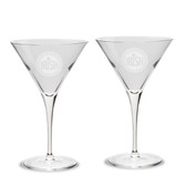 Irish Celtic Logo Deep Etched Luigi Bormioli 10 oz Titanium Martini Glass - Set of 2