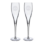 Irish Celtic Logo Deep Etched Luigi Bormioli 6 oz Titanium Toast Glass - Set of 2