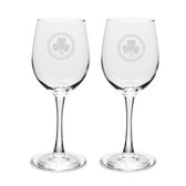 Shamrock Celtic Logo 12 oz Classic White Wine Glass - Set of 2
