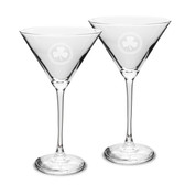 Shamrock Celtic Logo 10 oz Classic Martini Glass - Set of 2
