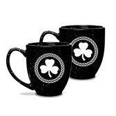 Shamrock Celtic Logo 15 oz Black Bistro Mug - Set of 2