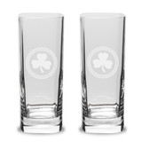 Shamrock Celtic Logo Luigi Bormioli 13.50 oz Square Round Highball Glass - Set of 2