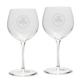 Shamrock Celtic Logo Luigi Bormioli 18 oz Titanium Red Wine Glass - Set of 2