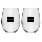 Thin Blue Line Stemless Goblet (Set of 2)