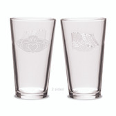 Claddagh Ring Logo 16 oz Crystal American Flag Glass