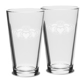 Claddagh Ring Logo 16 OZ Classic Pub Glass - Set of 2