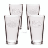 Claddagh Ring Logo 16 oz Crystal American Flag Glass - Set of 2