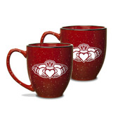 Claddagh Ring Logo 15 oz Red Bistro Mug - Set of 2