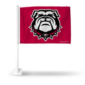 Georgia Bulldogs Red Flag with Bulldogs Logo Car Flag