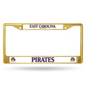 East Carolina Pirates GOLD COLORED Chrome Frame